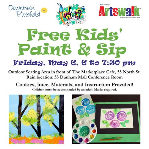 Indoors Out! Kids Paint and Sip - Downtown Pittsfield Western Massachusetts The Berkshires