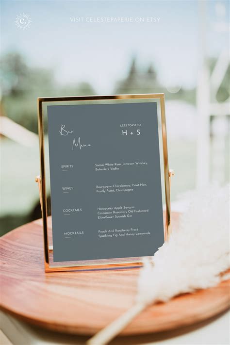 Wedding Bar Menu Template Editable Drinks Menu Wedding - Etsy