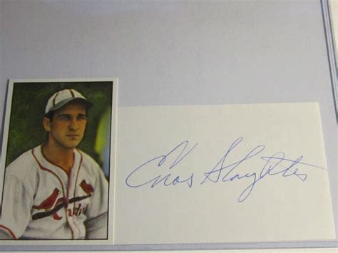 1950's ENOS SLAUGHTER BASEBALL PLAYER AUTOGRAPH 5" X 3" CARD | eBay