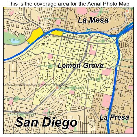 Aerial Photography Map of Lemon Grove, CA California