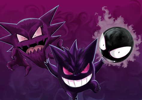 Gastly Haunter y Gengar by shukei20 on DeviantArt