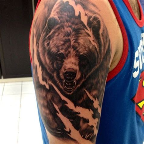 Grizzly bear tattoos, Bear tattoos, Bear tattoo designs