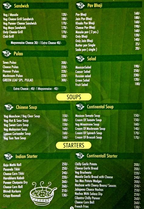 Menu of Green Leaf, Thane West, Mumbai | Dineout