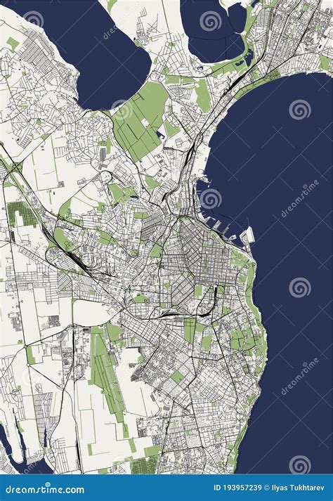 Map of the City of Odessa, Odessa Oblast, Ukraine Stock Vector ...