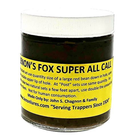 LENON'S FOX SUPER ALL CALL - LURE / SCENT BOTH RED FOX AND GRAY FOX WILL ALWAYS INVESTIGATE ...
