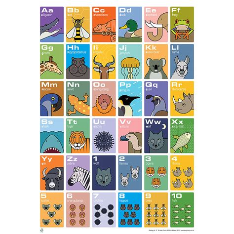 animal alphabet and counting poster by andy tuohy design ...