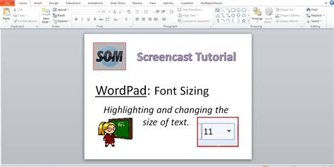 WordPad: Font Sizing