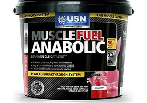 USN Muscle Fuel Anabolic Best Muscle Gain Protein Powder (Strawberry, 4000g) No description ...