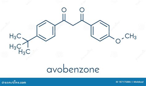 Avobenzone Sunscreen Molecule UV Filter. Skeletal Formula. Stock Vector ...