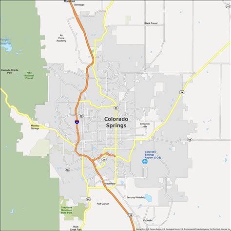 Colorado Springs Map [Colorado] - GIS Geography