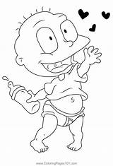 Tommys Undies Coloring Page For Kids  Free Rugrats Printable sketch template