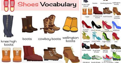 Shoe Names: Shoes Vocabulary Words with Pictures • 7ESL