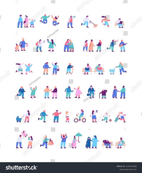 Tiny People Silhouette Flat Vector Set Stock Vector (Royalty Free) 2126724206 | Shutterstock