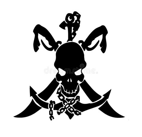 Pirate skull tattoo stock illustration. Illustration of fetters - 34509505