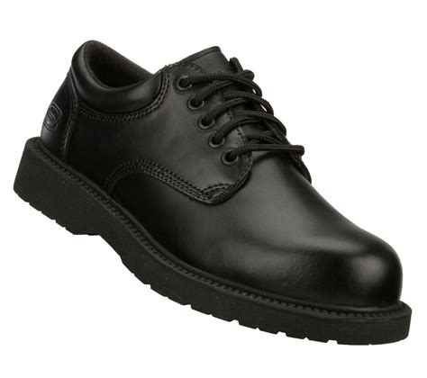 Men's @SKECHERS USA Slip-Resistant Black Oxford. Style# 76949 | Black ...