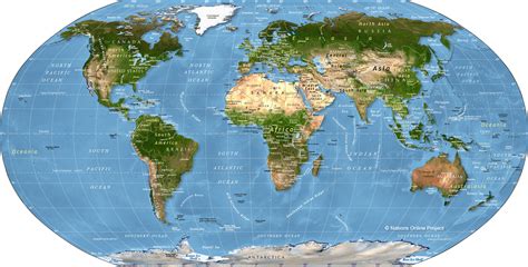 World Map - A Physical Map of the World - Nations Online Project