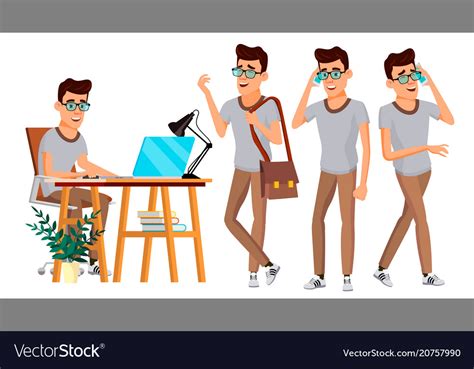 Office worker set businessman Royalty Free Vector Image