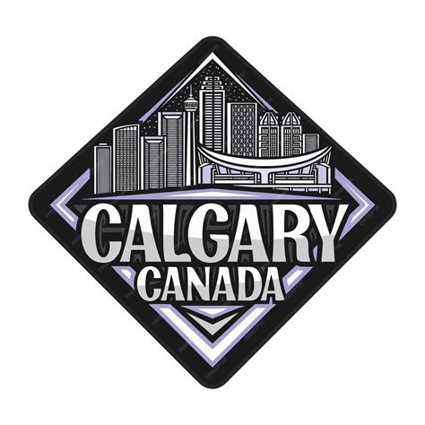 Premium Vector | Calgary skyline landmark flag sticker emblem badge ...