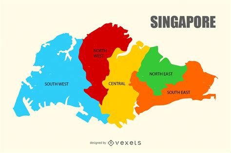 Singapore Region Map Vector Download