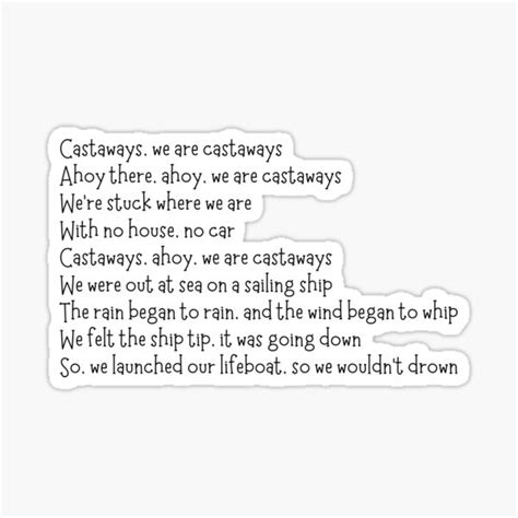 "Castaways Backyardigans Sticker tiktok song lyrics" Sticker for Sale by cherryblue | Redbubble