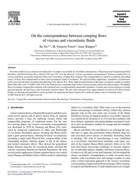 (PDF) On the correspondence between creeping flows of viscous and ...