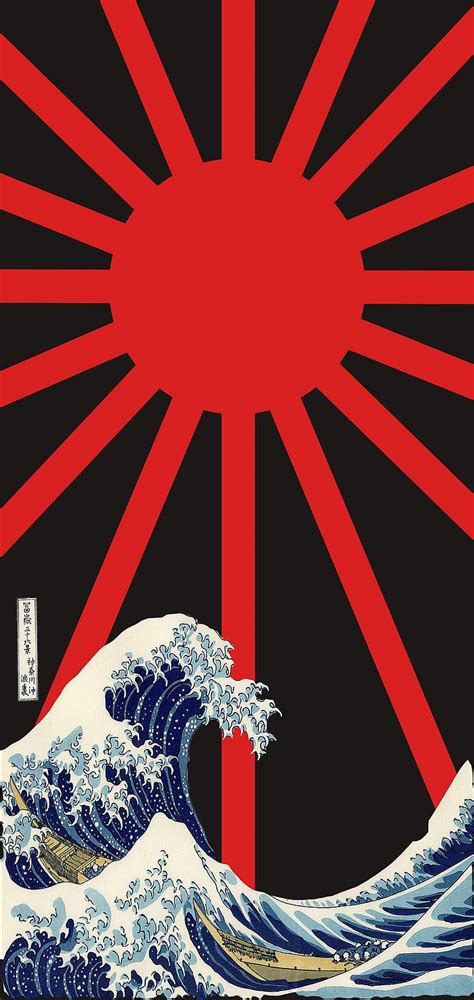 Japan art, sun, ukiyoe, wave, HD phone wallpaper | Peakpx