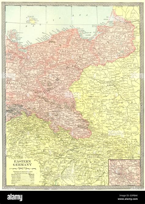 EASTERN GERMANY. Breslau/Wroclaw environs inset. Prussia, 1907 antique ...