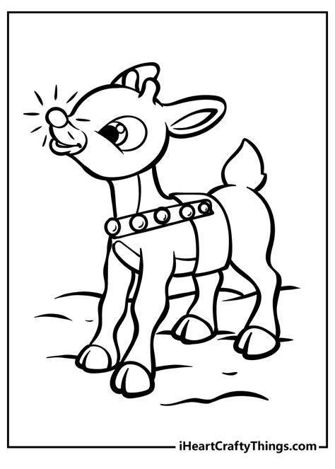 Rudolph Nosed Reindeer Coloring Pages