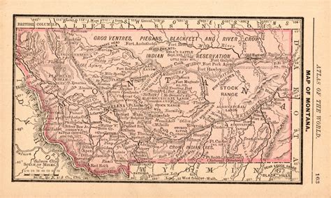 1888 Antique MONTANA State Map Vintage Miniature Map of | Etsy