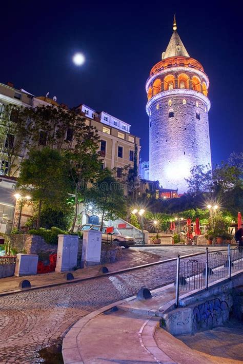 The Galata Tower Ã t Night in Istanbul Stock Image - Image of galata, historic: 105005187