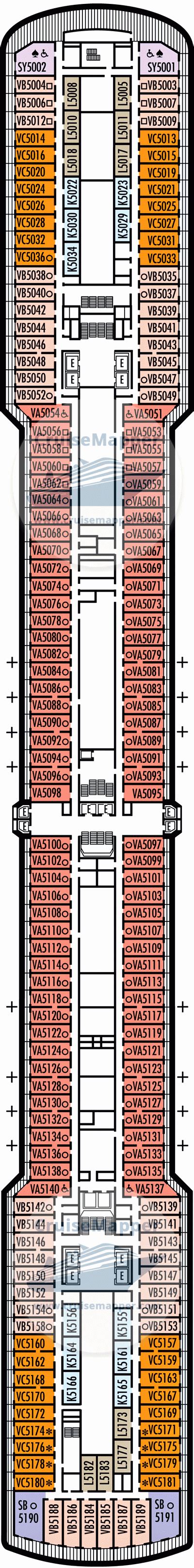 ms Noordam deck 5 plan | CruiseMapper