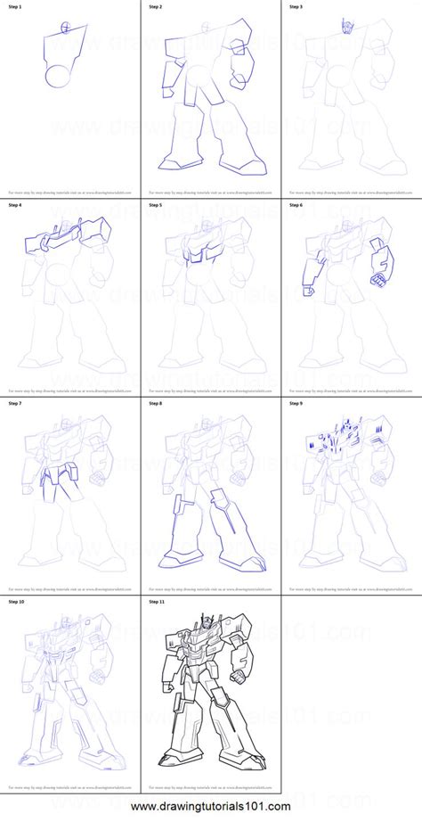 How to Draw Optimus Prime from Transformers printable step by step ...