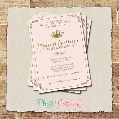 Royal Birthday Invitation, Princess Birthday Party, Royal Ball Invitations, Birthday ...