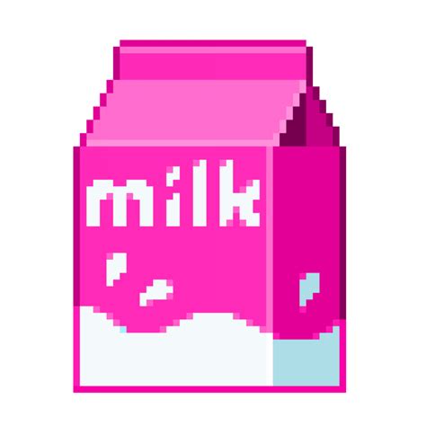 An 8-bit retro-styled pixel-art illustration of a dark pink milk carton. 27226457 PNG