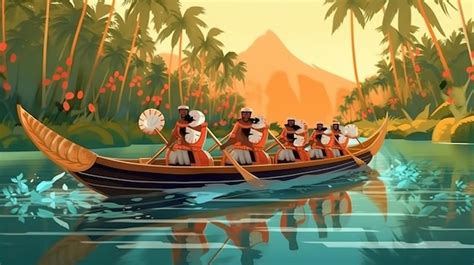 Premium AI Image | Onam boat race Happy onam Onam festival Generative ai