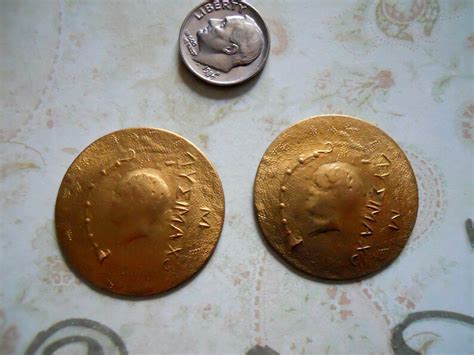 2 Vintage Brass Replica Roman Coins | Etsy