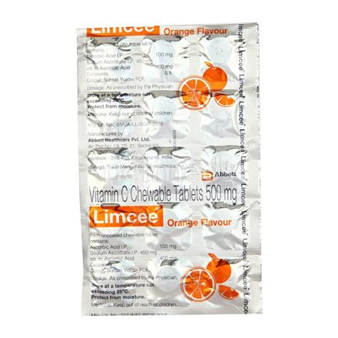 Limcee 500mg Orange Flavour Chewable Tablets 15'S : Buy medicine online ...