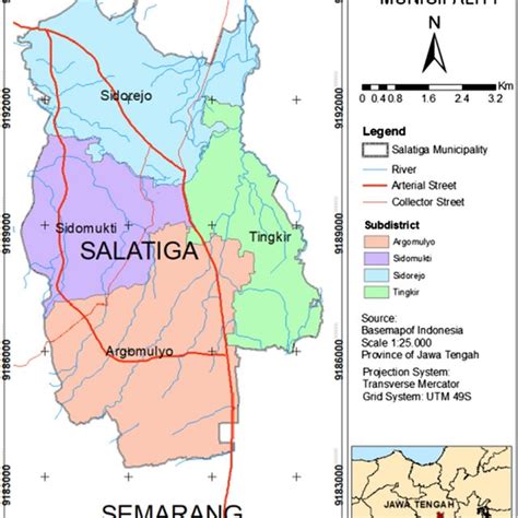 Administration map of Salatiga Municipality. Source Authors processed ...