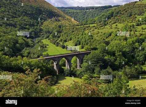 Monsal Viaduct from Monsal Head, Monsal Dale, Peak District National Park, Derbyshire, England ...