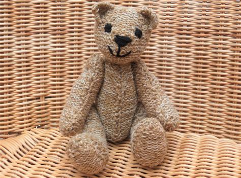 Light Brown Teddy Bear, 8" Handmade Tan Honey Bear, Vintage Style Teddy Bear, Hand Knitted Marl ...