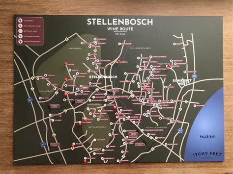 Stellenbosch Wine Route Pin Map - Itchy Feet