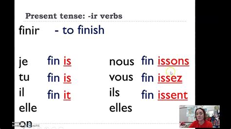 Conjugating French IR Verbs in the Present Tense - YouTube