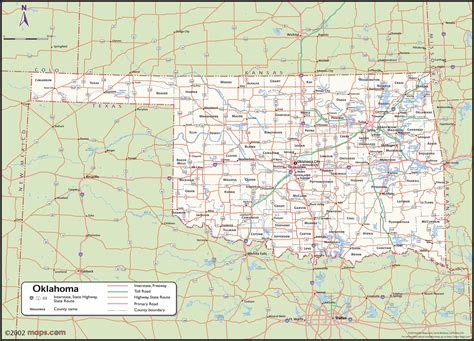 Oklahoma Wall Map with Counties by Maps.com - MapSales