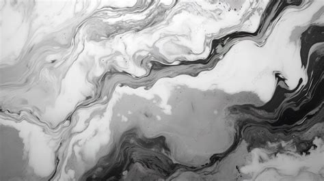 Handcrafted Black And White Marble Texture In Abstract Grey Background, Art Wallpaper, Liquid ...