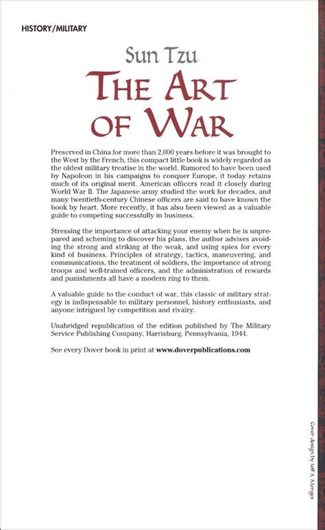 Art of War | Dover Publications | 9780486425573