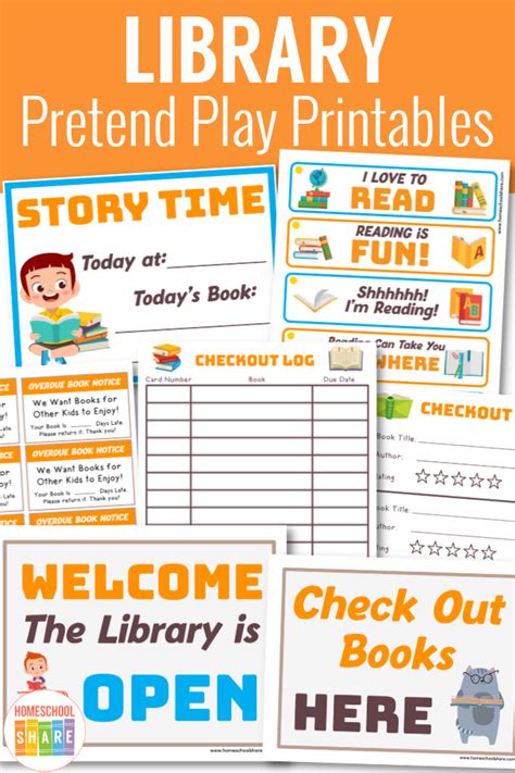 Free Library Dramatic Play Printables - Homeschool Share | Dramatic ...