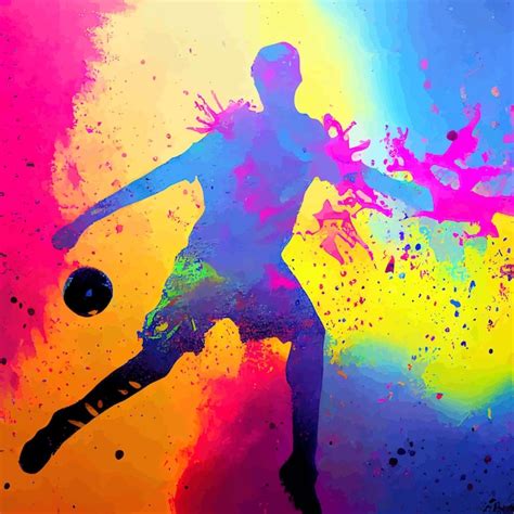 Premium Photo | Colorful abstract illustration of a man playing soccer