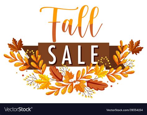 Fall sale banner template Royalty Free Vector Image