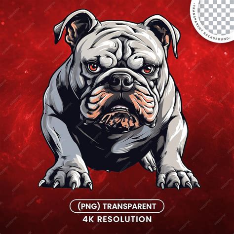 Premium PSD | Angry bulldog face illustration on transparent background