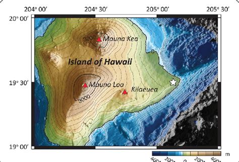 Map of the Big Island of Hawaii and the sample location (white star;... | Download Scientific ...